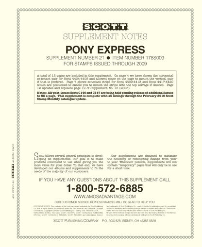 Scott US Pony Express 2009 #21