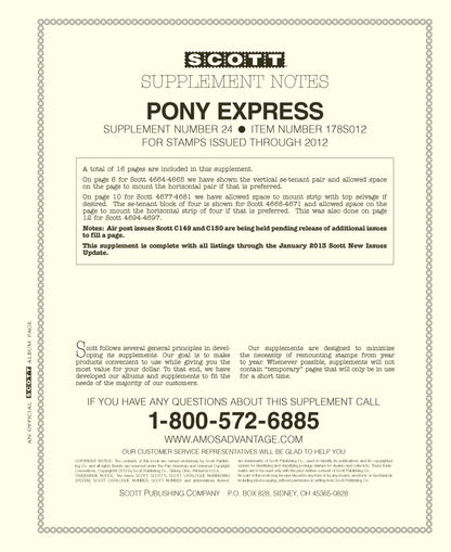Scott US Pony Express 2012 #24