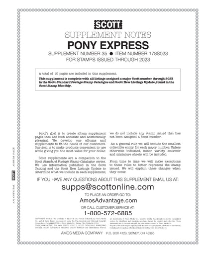 Scott US Pony Express 2023 #35