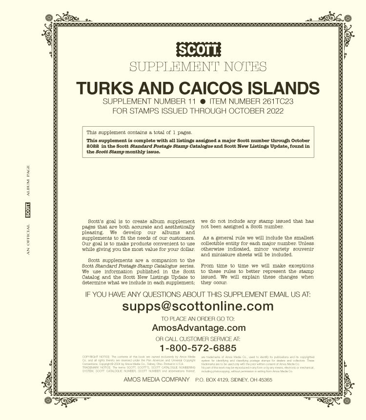 Scott Turks & Caicos 2023 11 Subway Stamp Shop Inc