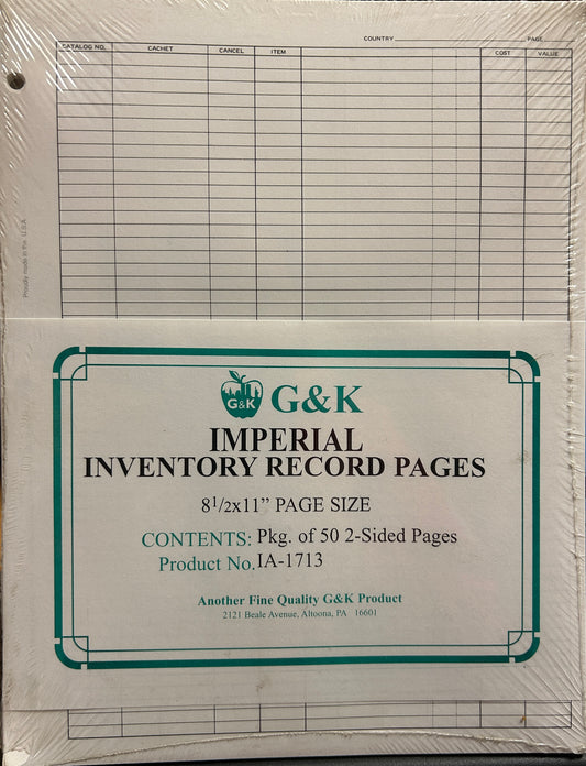 Imperial inventory refill 8 1/2 x 11