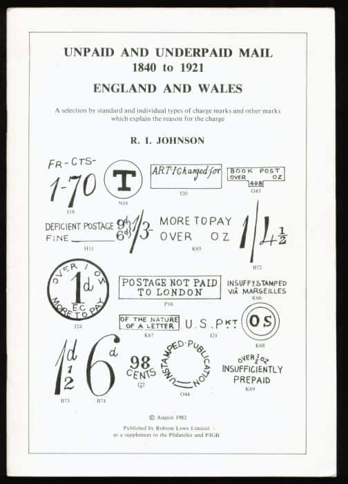Unpaid and underpaid Mail 1840 - 1921 England and Wales
