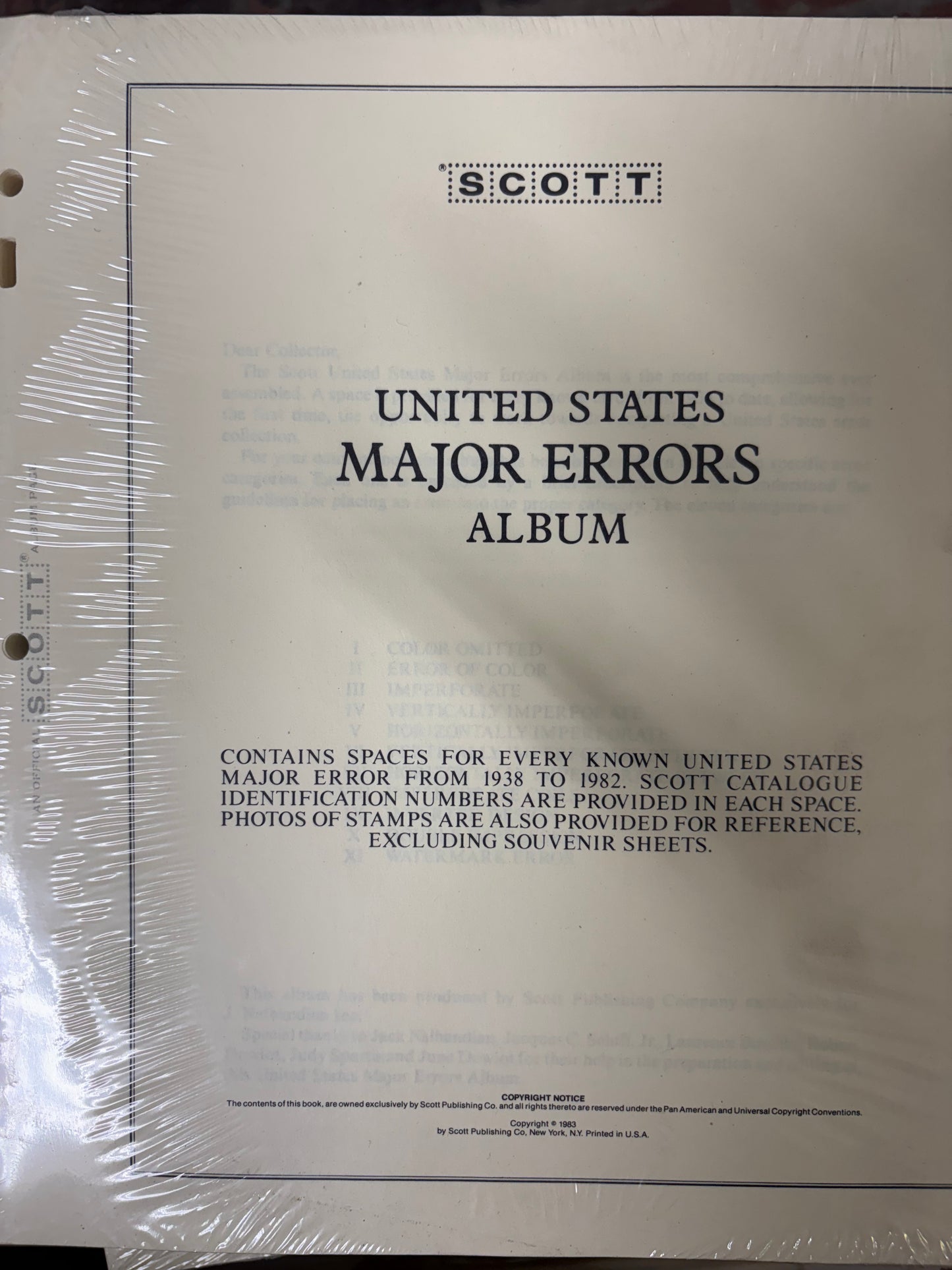 Scott US Major Errors Pages 1938-1982