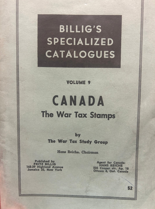 Billig's Specialized Catalogues Canada The War Tax
