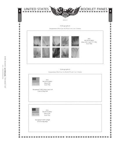 Minkus: All-American 2023 Pt. 4 Booklet Panes