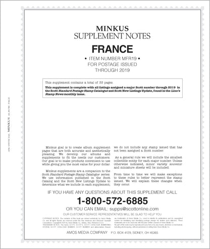 Minkus: France 2019 Supplement