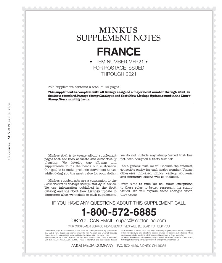 Minkus: France 2021 Supplement