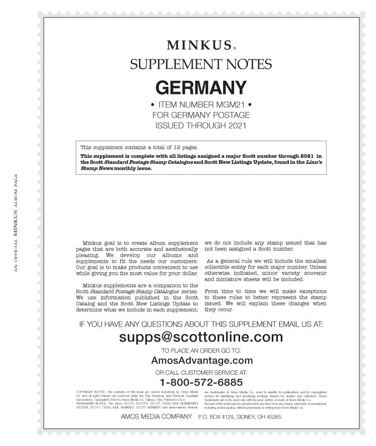 Minkus: Germany 2021 Supplement
