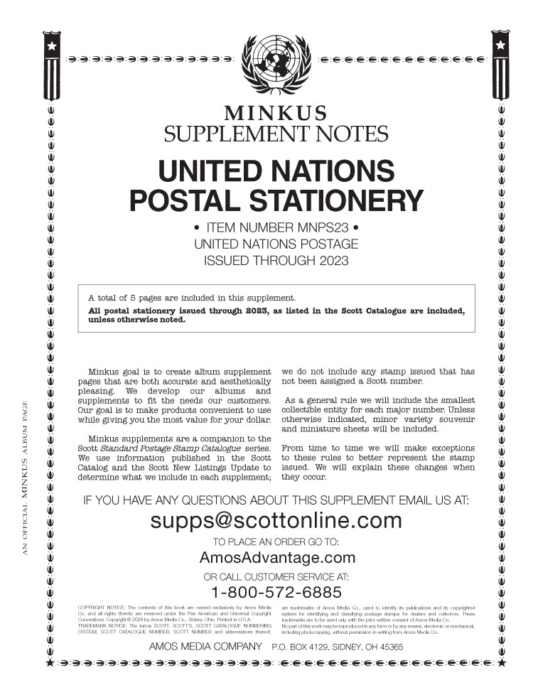 Minkus: UN Postal Stationery 2023