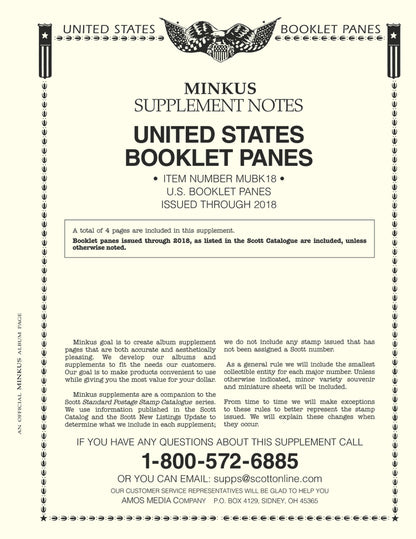 Minkus: US Booklet Panes 2018