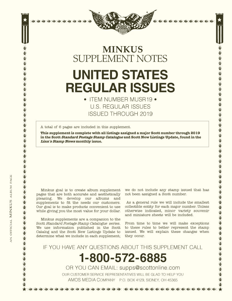 Minkus: US Regular Issues 2019