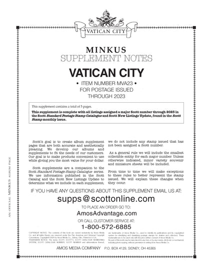 Minkus: Vatican City 2023 Supplement