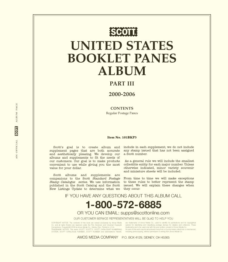Scott US Booklet Pane 2000-2006