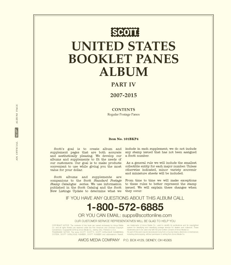 Scott US Booklet Pane 2007-2015