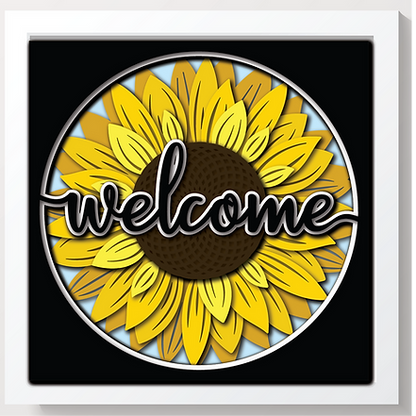 Shadow Box - Welcome Sunflower