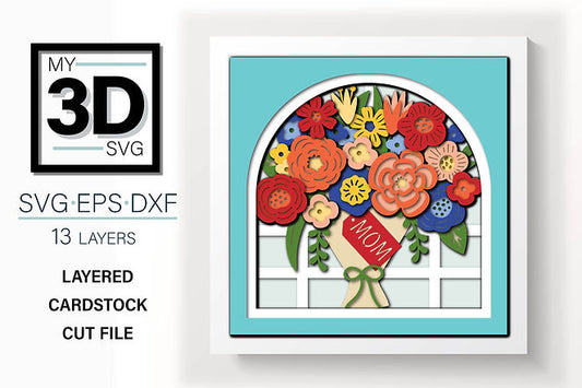 Shadow Box - Flowers for Mom