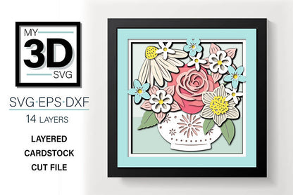 Shadow Box - Spring Bouquet Square