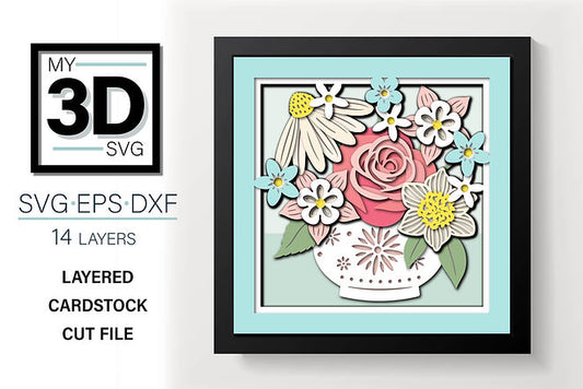 Shadow Box - Spring Bouquet Square