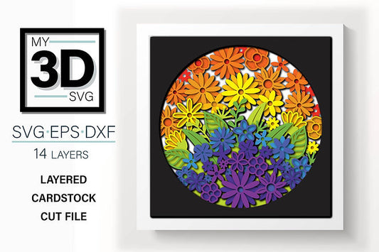 Shadow Box - Flower Rainbow