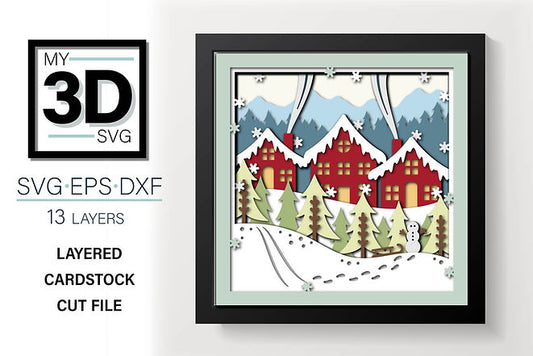Shadow Box - Winter Village