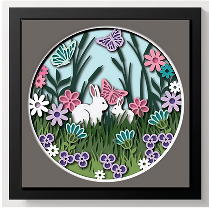 Shadow Box - Spring Bunnies