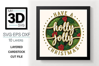Shadow Box - Holly Jolly Christmas