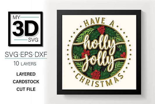Shadow Box - Holly Jolly Christmas