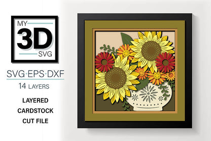 Shadow Box - Fall Bouquet Square