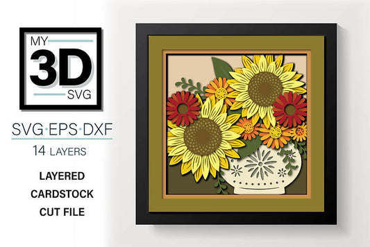 Shadow Box - Fall Bouquet Square