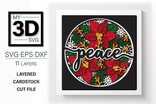Shadow Box - Peace (Poinsettia)
