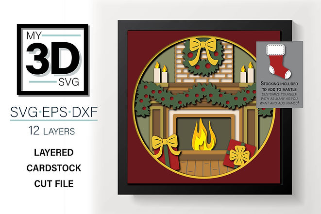 Shadow Box - Mantle With Stockings
