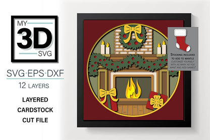 Shadow Box - Mantle With Stockings
