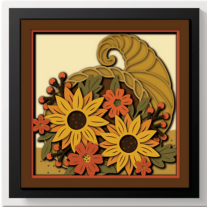 Shadow Box - Cornucopia Bouquet