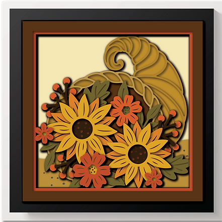 Shadow Box - Cornucopia Bouquet