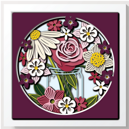 Shadow Box - Mason Jar Bouquet