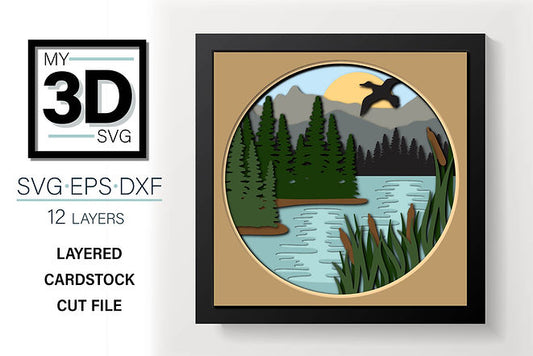 Shadow Box - Lake Scene