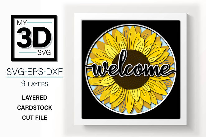 Shadow Box - Welcome Sunflower
