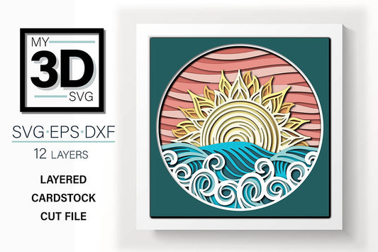 Shadow Box - Ocean Sunset