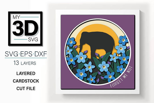 Shadow Box - Forget Me Not W/Elephant