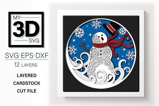 Shadow Box - Snowman