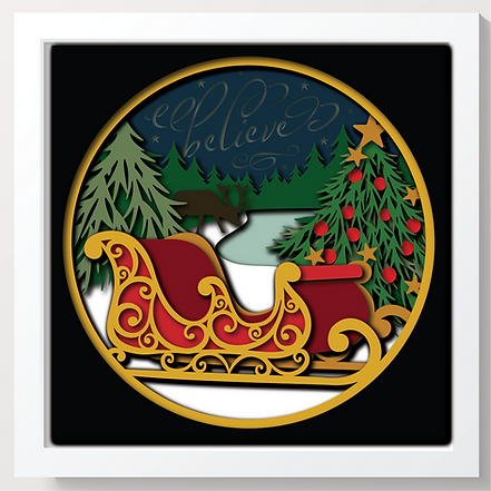 Shadow Box - Santa's Sled