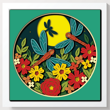 Shadow Box - Dragon Flies at Night