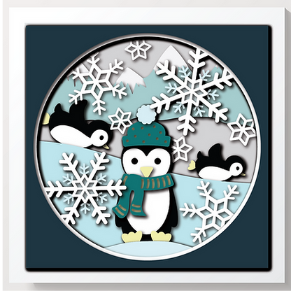 Shadow Box - Penguins Playing
