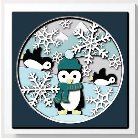 Shadow Box - Penguins Playing