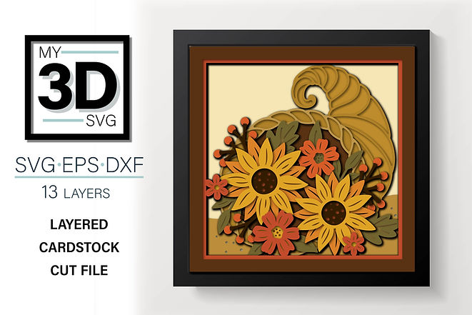 Shadow Box - Cornucopia Bouquet