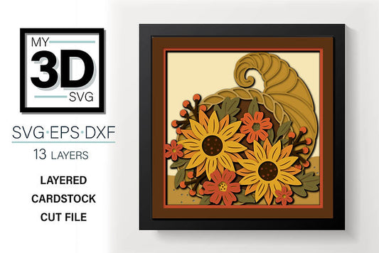 Shadow Box - Cornucopia Bouquet