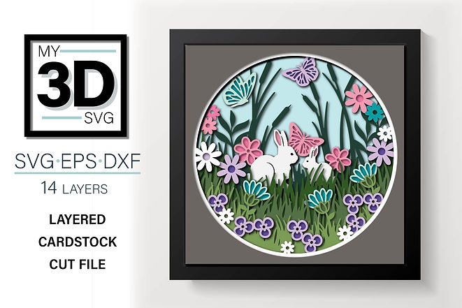 Shadow Box - Spring Bunnies