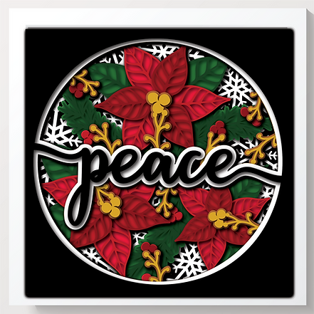 Shadow Box - Peace (Poinsettia)