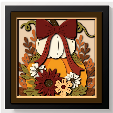 Shadow Box - Stacked Pumpkins