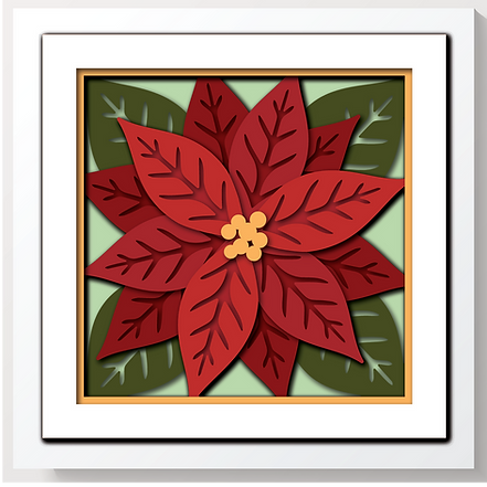 Shadow Box - Poinsettia mini